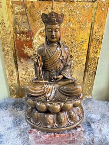 Tượng Địa Tạng Vương 48cm nặng 16kg bằng đồng hun