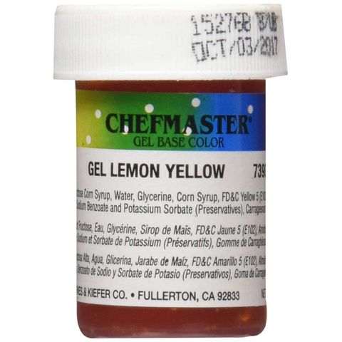 7390 Màu Gel màu vàng Lemon 1oz, hiệu Chefmaster