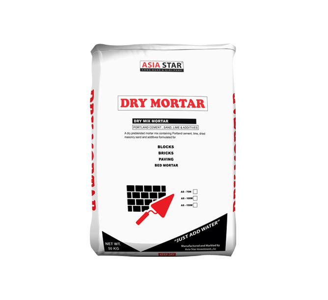 Vữa khô trộn sẵn - DRY MORTAR AS-100M (Vữa xây trát mác 100)