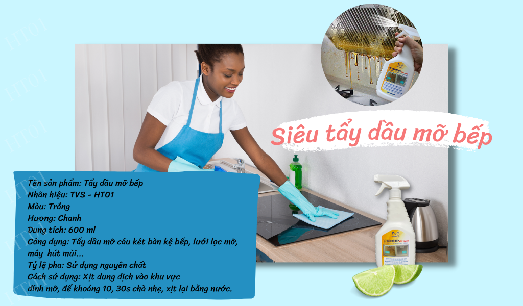 Bình xịt tẩy dầu mỡ TVS -600ml cực mạnh