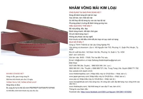  Bộ 10 cái giấy nhám vòng CHLB Đức PQ ® 151XP, mài bóng kim loại hạt  AO Open Cloth , quy cách 50mm x 915 mm ( 50x915 mm ) độ hạt P100, 10 cái / hộp, mã Code PQ 3.10.511.2381 