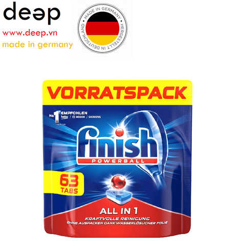  Viên rửa bát Finish Spülmaschinen-Tabs All-in-One Vorratspack (63 viên/túi)| www.yeuhangduc.vn | Công Ty PQ sẵn sàng cho bạn 