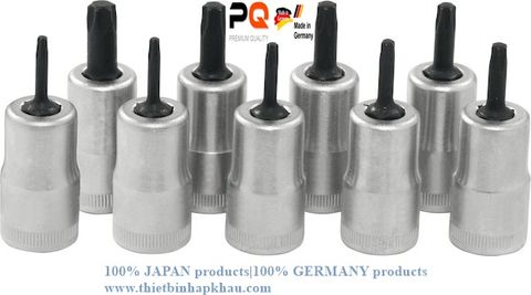  Bộ tua vít Torx 3/8 vuông, 9 miếng (Set of Torx® screwdriver bits 3/8″ square, 9-piece). Code: 3.10.400.0188 | www.thietbinhapkhau.com | Công ty PQ 