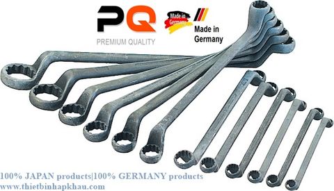  Bộ cờ lệ hai đầu hình tròn, có phot phat (Double-ended ring spanner set, deep cranked phosphated). Code: 3.04.400.0728 | www.thietbinhapkhau.com | Công ty PQ 