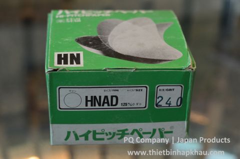  Nhám dĩa HN mặt lưng có lông dính, Hộp 100 tờ; Qui cách 125mm x không lỗ; Độ hạt P240. Code: 3.10.530.0012 | www.thietbinhapkhau.com | Công ty PQ 