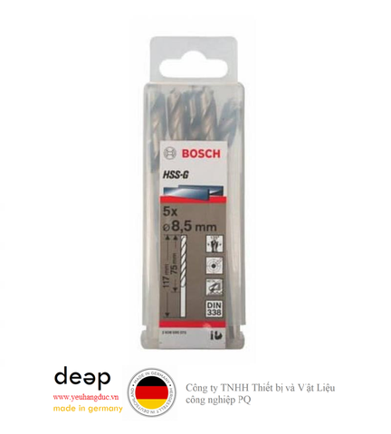  8.5mm Bộ mũi khoan sắt 5 mũi HSS-G Bosch 2608595073   Piqi3 | Www.Thietbinhapkhau.Com | Công Ty PQ 