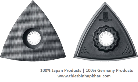  Đế gắn nhám dĩa lông dính tam giác. Set of hook and loop abrasive plates, unperforated, 2-piece. Code: 3.40.400.1705 | www.thietbinhapkhau.com | Công ty PQ 