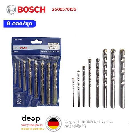  Bộ mũi khoan tường Bosch 3/4/5/6/7/8/9/10mm 2608578156   Piqi3 | Www.Thietbinhapkhau.Com | Công Ty PQ 