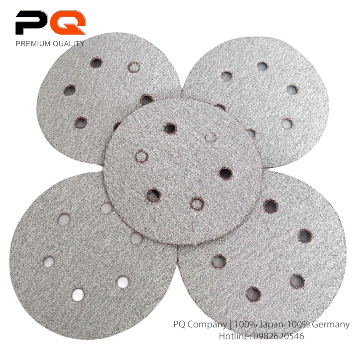 P40, Hộp 100 cái, Giấy Nhám đĩa tròn phim film 150 mm P40, có lông dán dính ( lưng nhựa film ), PQ Sankyo. Code   3.10.530.32098