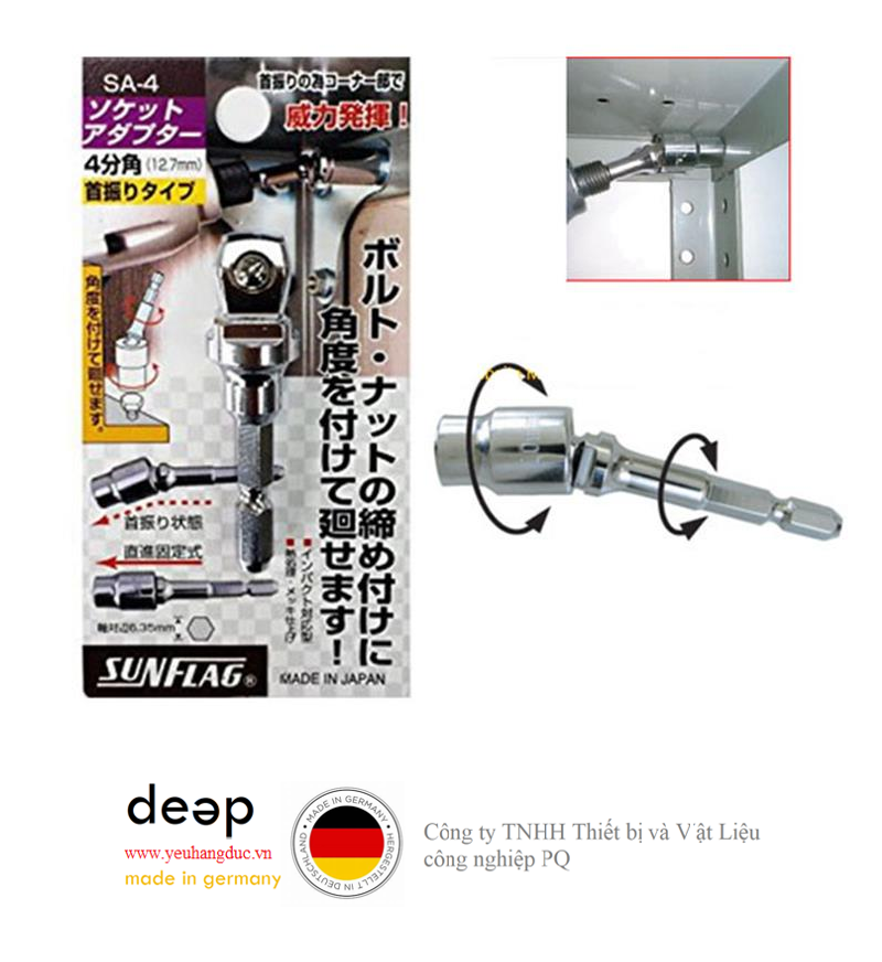 Đầu nối vít SA-4 (1/2 inch. 12.7) Sunflag   Piqi4 | Www.Thietbinhapkhau.Com | Công Ty PQ 