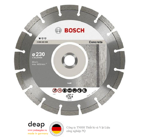  Đĩa cắt bê tông Bosch 230x22.2x10mm - 2608602200   Piqi3 | Www.Thietbinhapkhau.Com | Công Ty PQ 