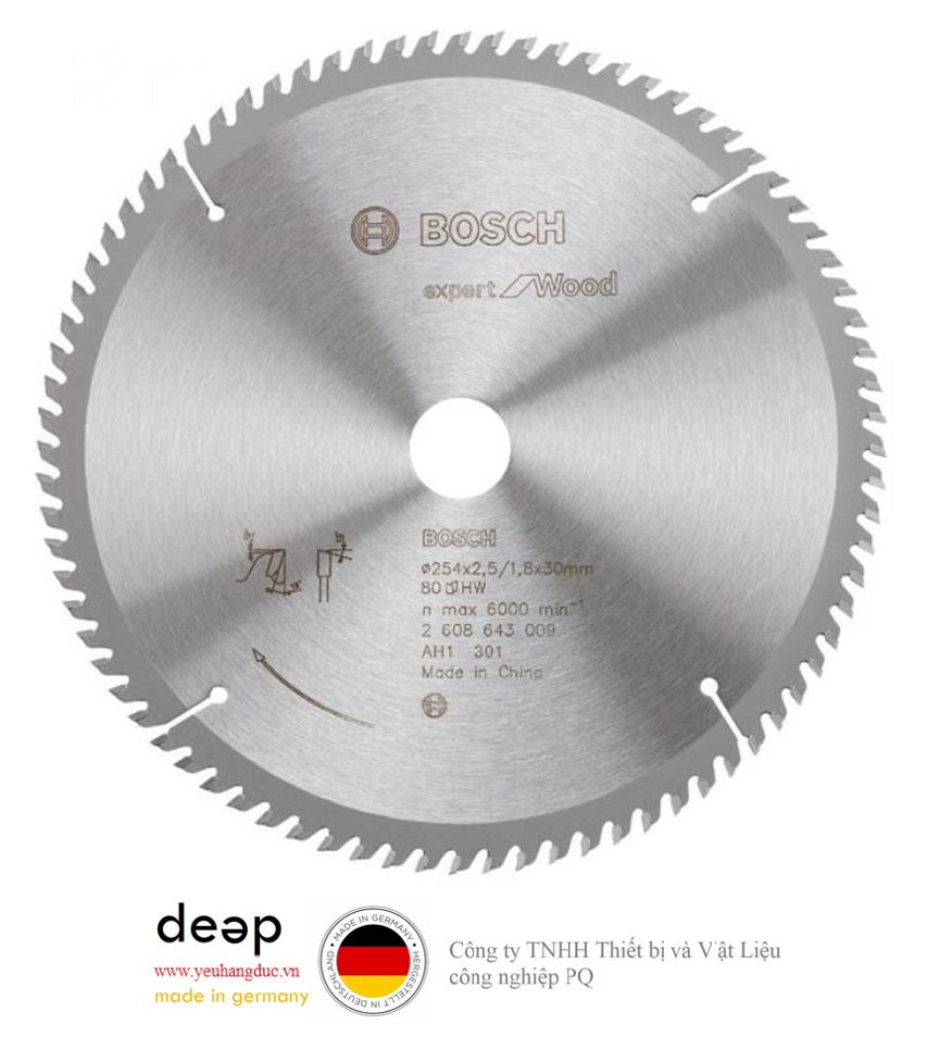 Lưỡi cưa gỗ Bosch 160x25.4xT60 - 2608642972   Piqi3 | Www.Thietbinhapkhau.Com | Công Ty PQ 