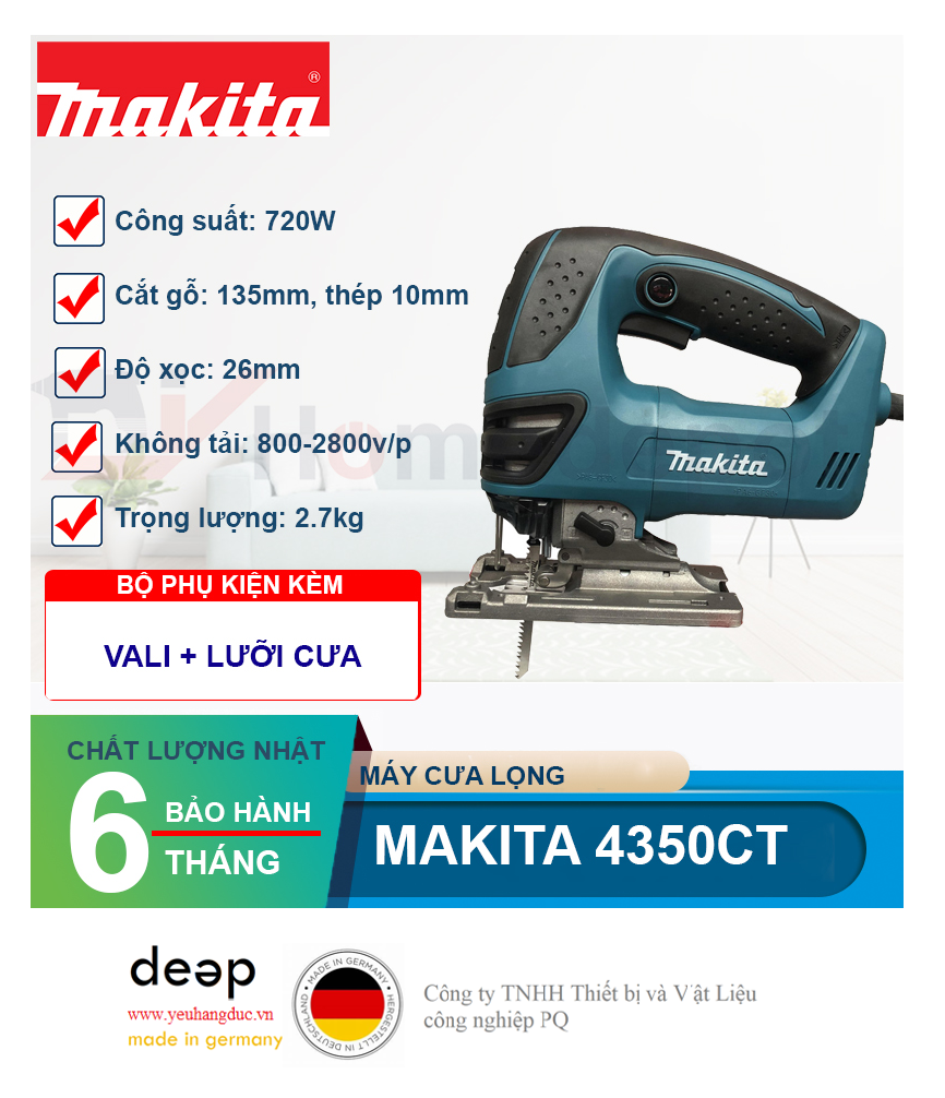 Máy cưa lọng Makita 4350CT 720W   Piqi4 | Www.Thietbinhapkhau.Com | Công Ty PQ 