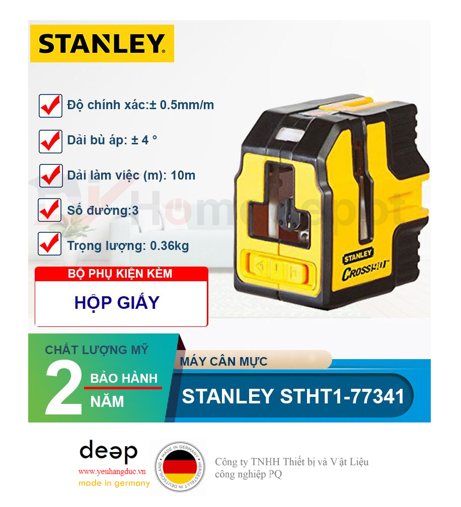 Máy cân mực bằng tia Laser Stanley STHT1-77341   Piqi4 | Www.Thietbinhapkhau.Com | Công Ty PQ 