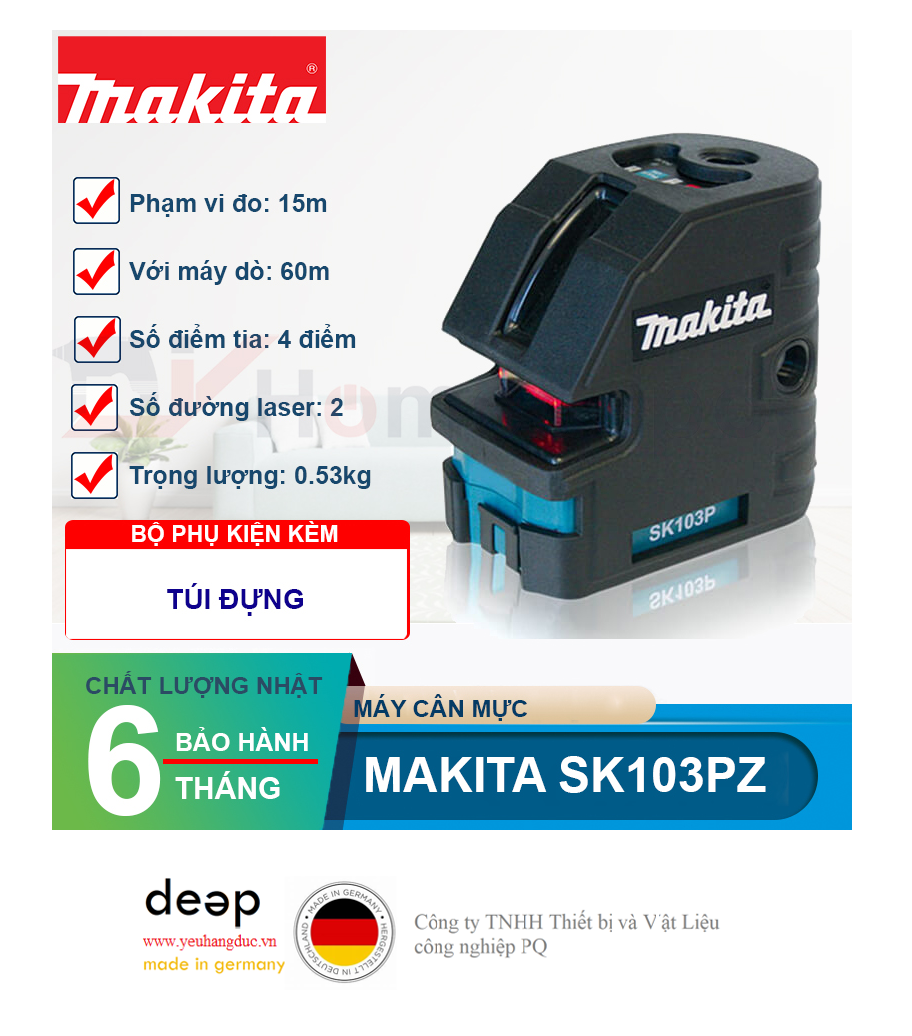 Máy cân mực laser Makita SK103PZ   Piqi4 | Www.Thietbinhapkhau.Com | Công Ty PQ 