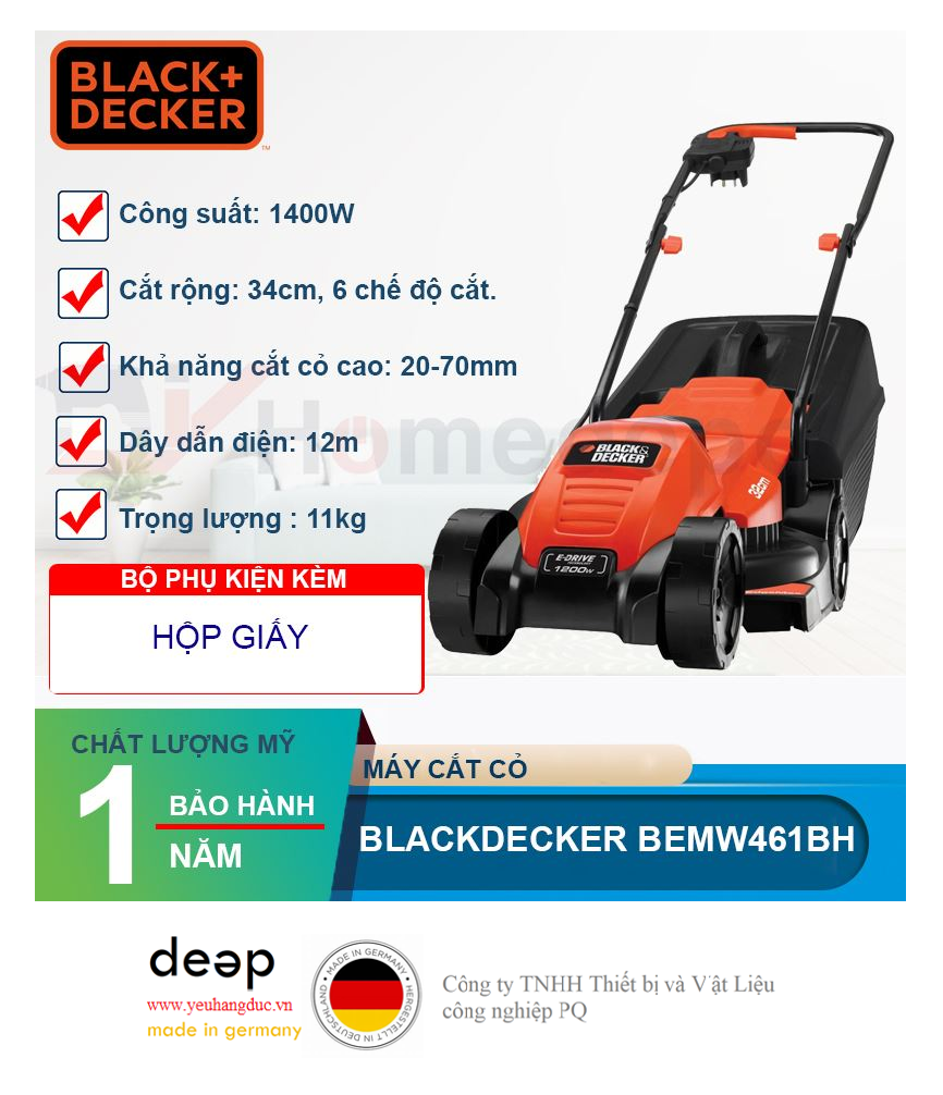 Máy cắt cỏ Black&Decker BEMW461BH-B1   Piqi4 | Www.Thietbinhapkhau.Com | Công Ty PQ 