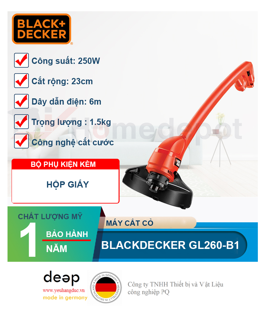 Máy cắt cỏ Black&Decker GL260-B1   Piqi4 | Www.Thietbinhapkhau.Com | Công Ty PQ 