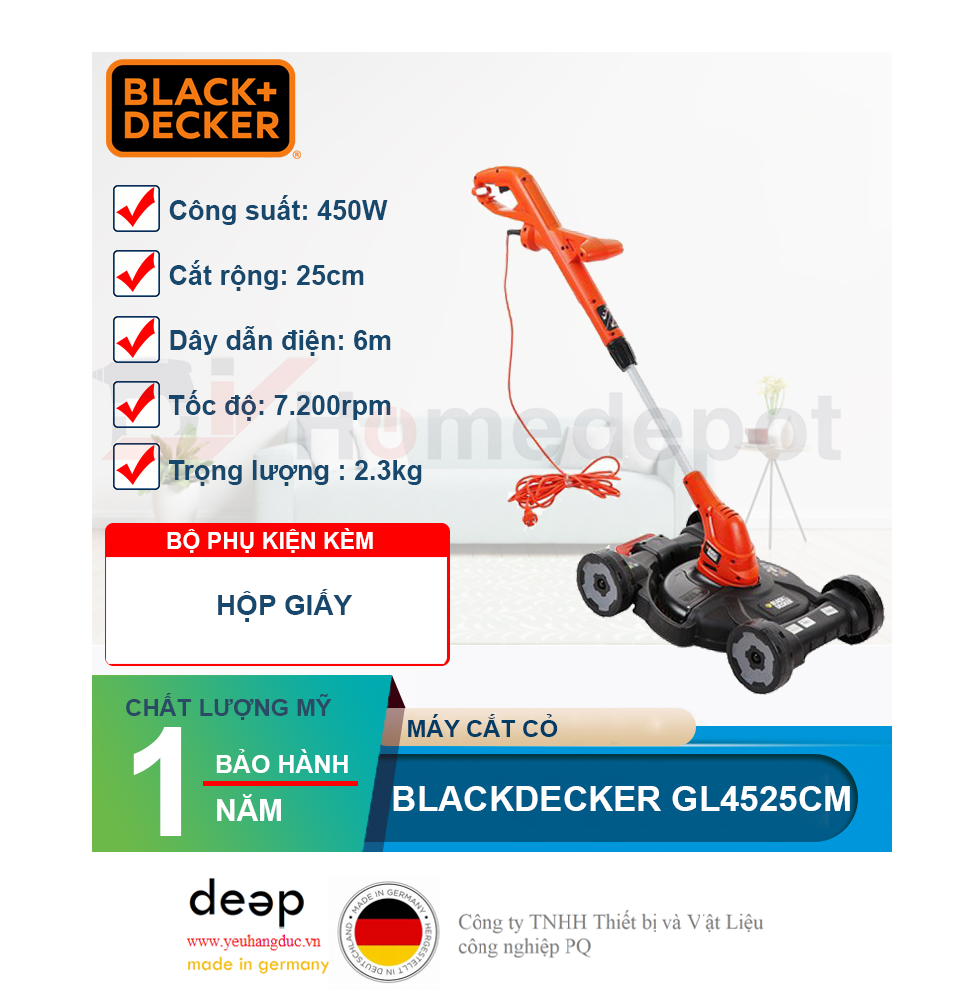 Máy cắt cỏ Black&Decker GL4525CM   Piqi4 | Www.Thietbinhapkhau.Com | Công Ty PQ 