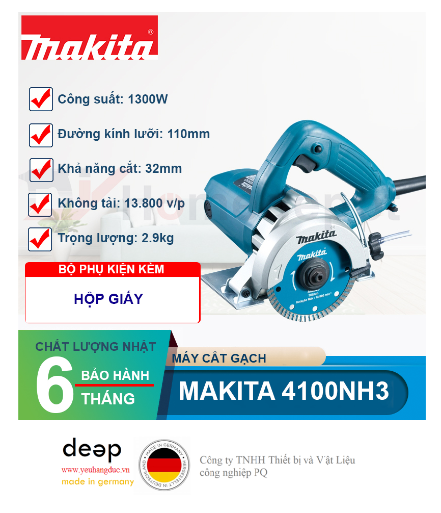 Máy cắt gạch Makita 4100NH3 1300W   Piqi4 | Www.Thietbinhapkhau.Com | Công Ty PQ 