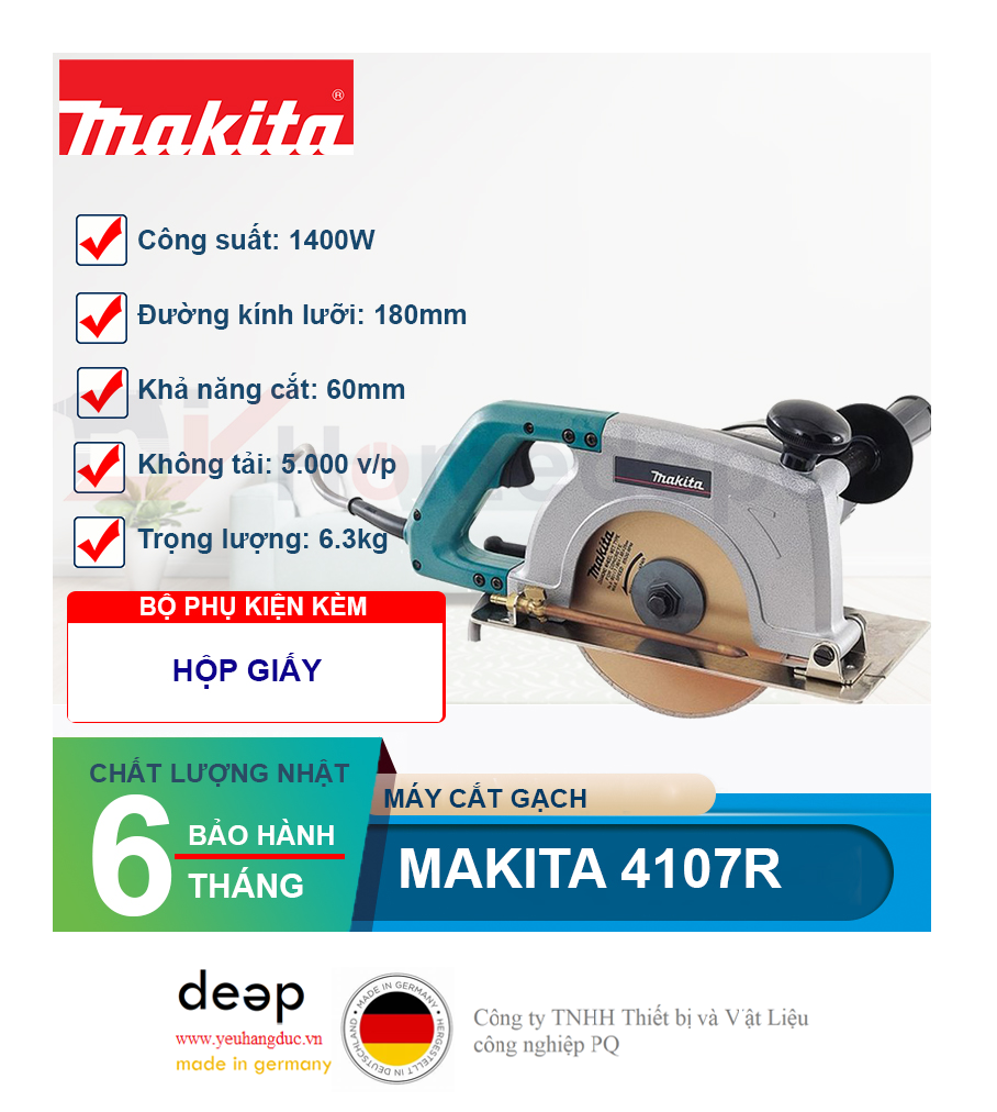 Máy cắt gạch Makita 4107R 1400W   Piqi4 | Www.Thietbinhapkhau.Com | Công Ty PQ 