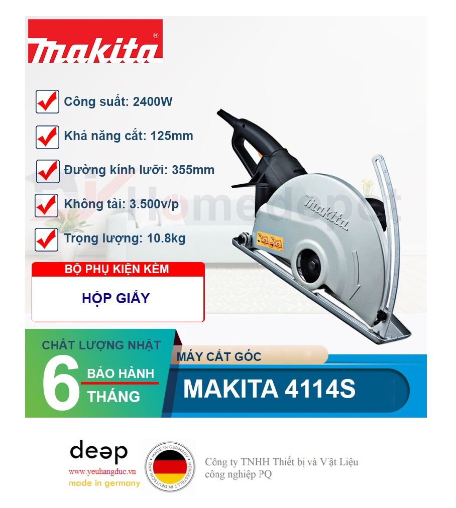Máy cắt gạch Makita 4114S 2400W   Piqi4 | Www.Thietbinhapkhau.Com | Công Ty PQ 