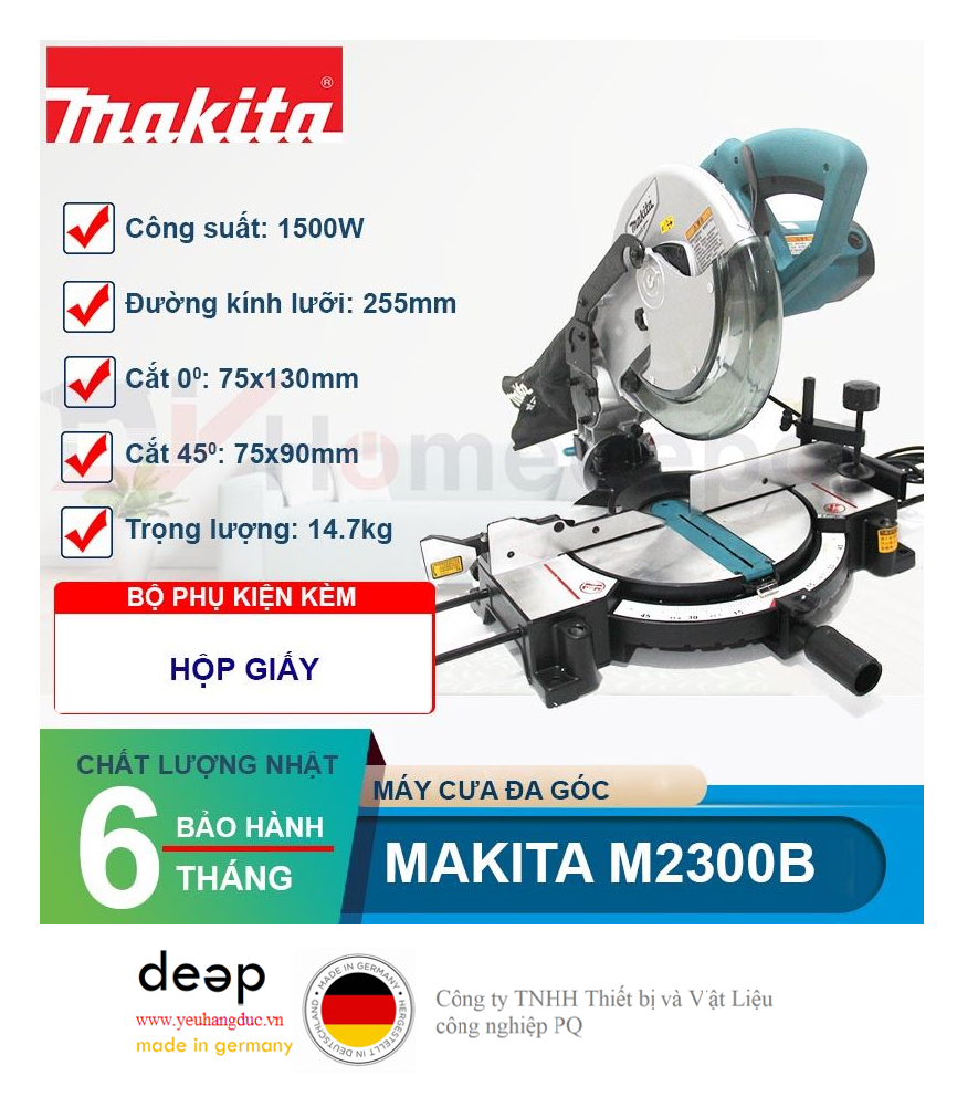 Máy cắt nhôm Makita M2300B   Piqi4 | Www.Thietbinhapkhau.Com | Công Ty PQ 