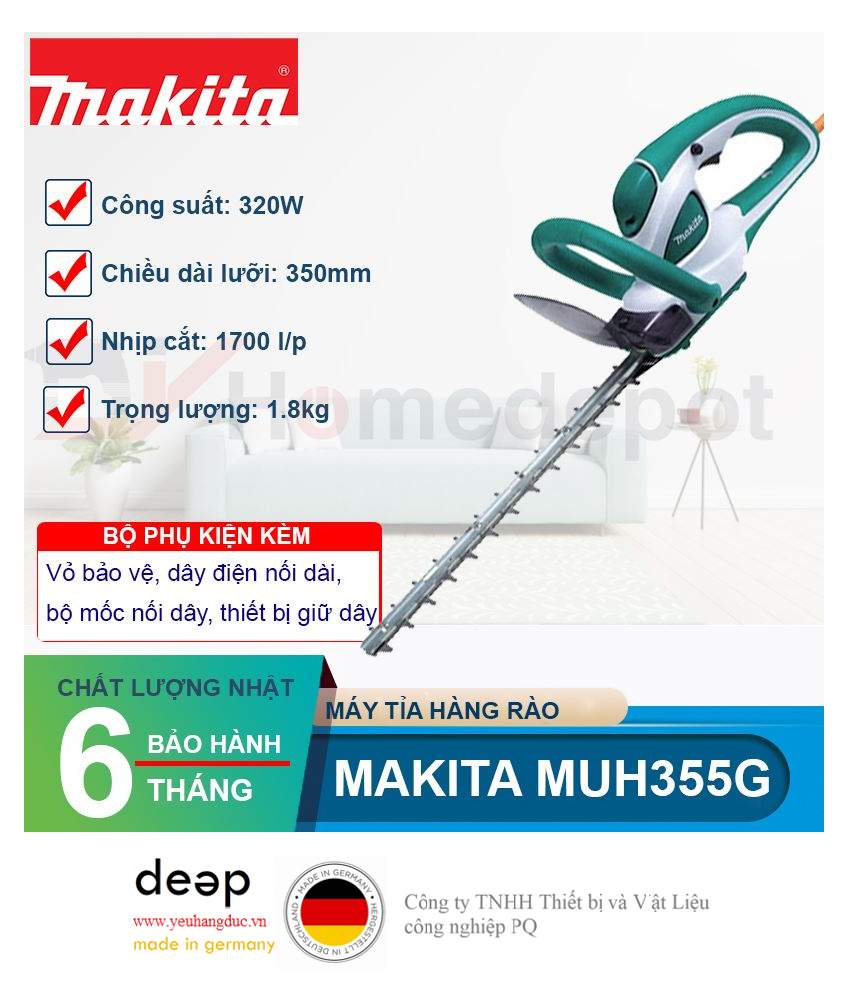 Máy cắt tỉa cành Makita MUH355G 320W   Piqi4 | Www.Thietbinhapkhau.Com | Công Ty PQ 
