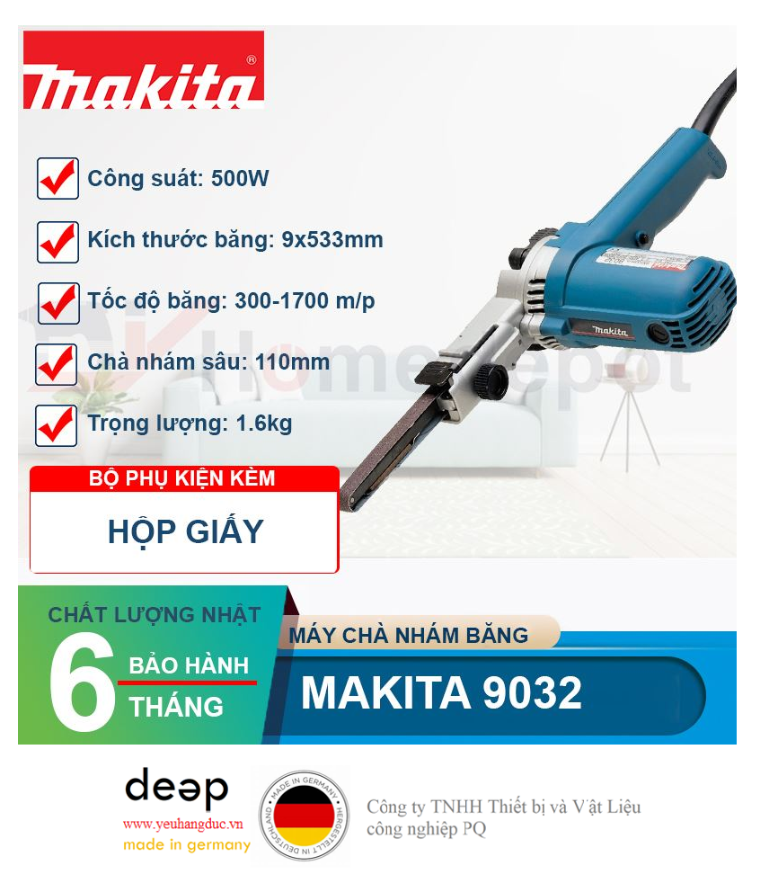 Máy chà nhám băng Makita 9032   Piqi4 | Www.Thietbinhapkhau.Com | Công Ty PQ 