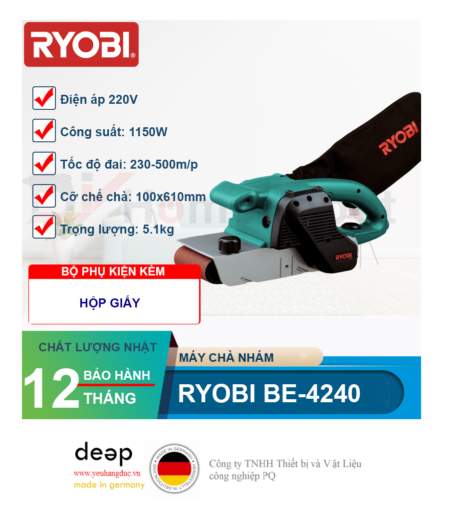 Máy chà nhám băng Ryobi BE-4240   Piqi4 | Www.Thietbinhapkhau.Com | Công Ty PQ 
