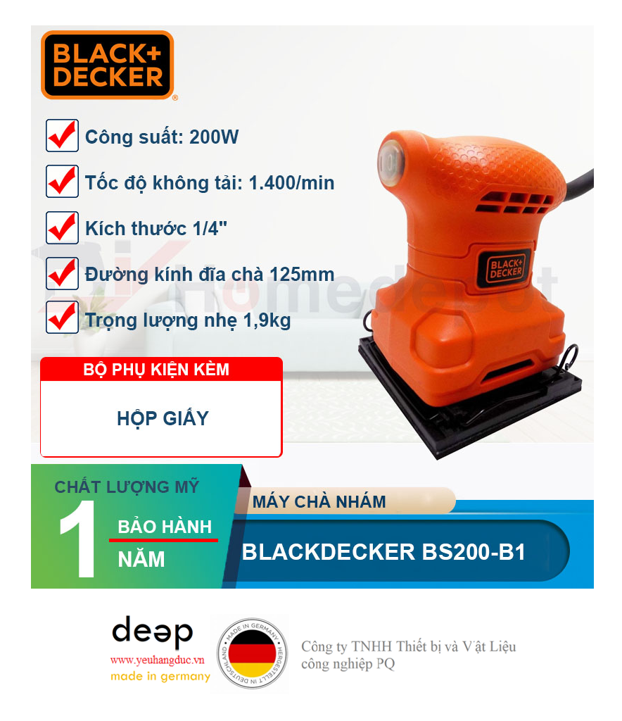 Máy chà nhám Black&Decker BS200-B1   Piqi4 | Www.Thietbinhapkhau.Com | Công Ty PQ 