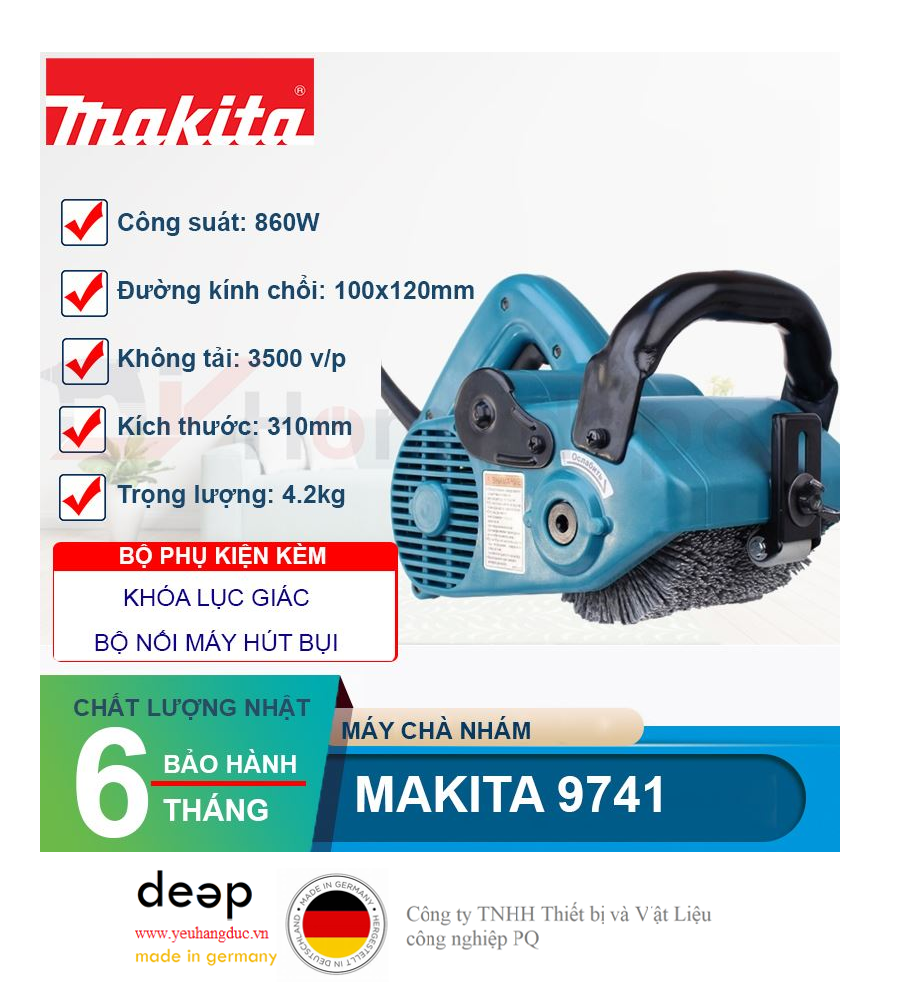 Máy chà nhám Makita 9741 1860W   Piqi4 | Www.Thietbinhapkhau.Com | Công Ty PQ 