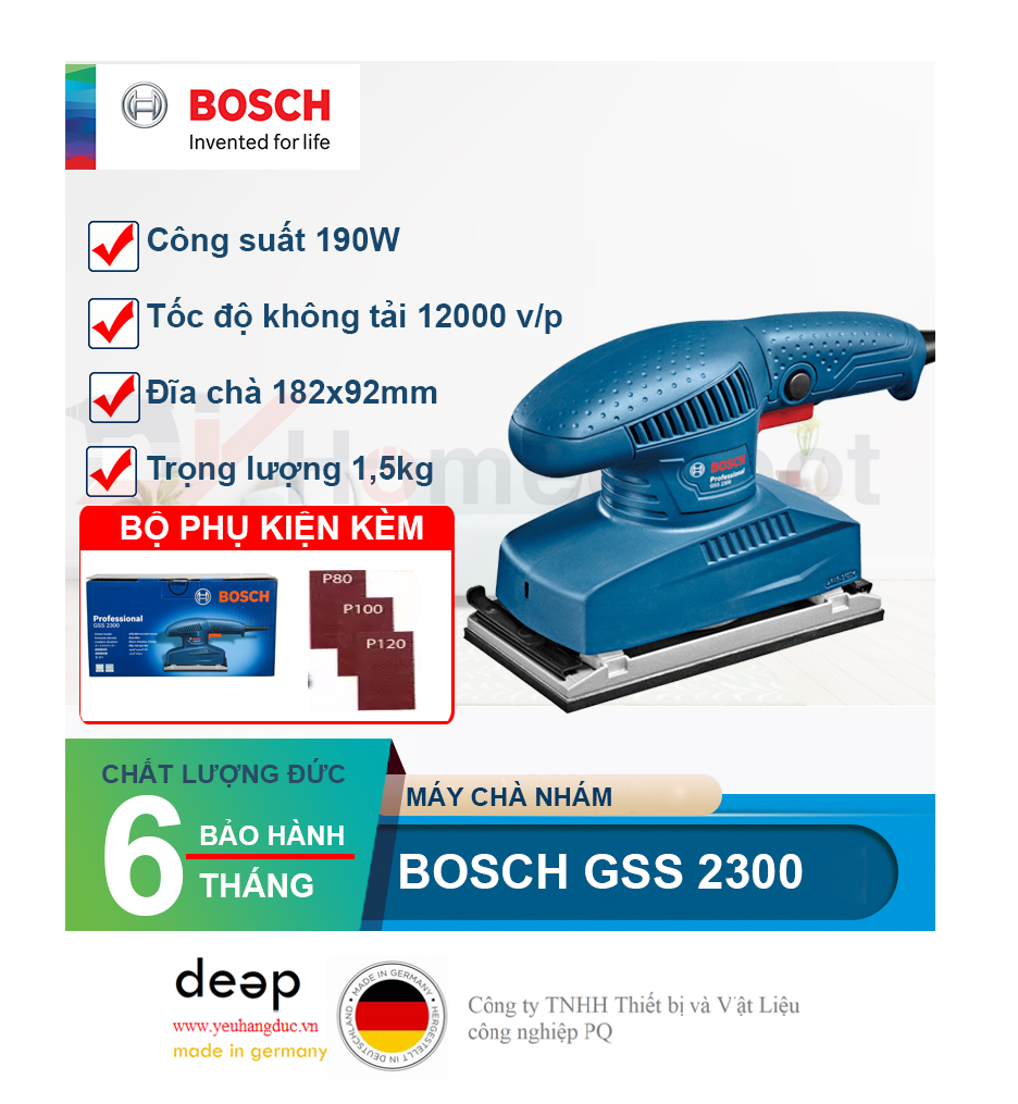 Máy Chà Nhám Rung Bosch GSS 2300   Piqi4 | Www.Thietbinhapkhau.Com | Công Ty PQ 