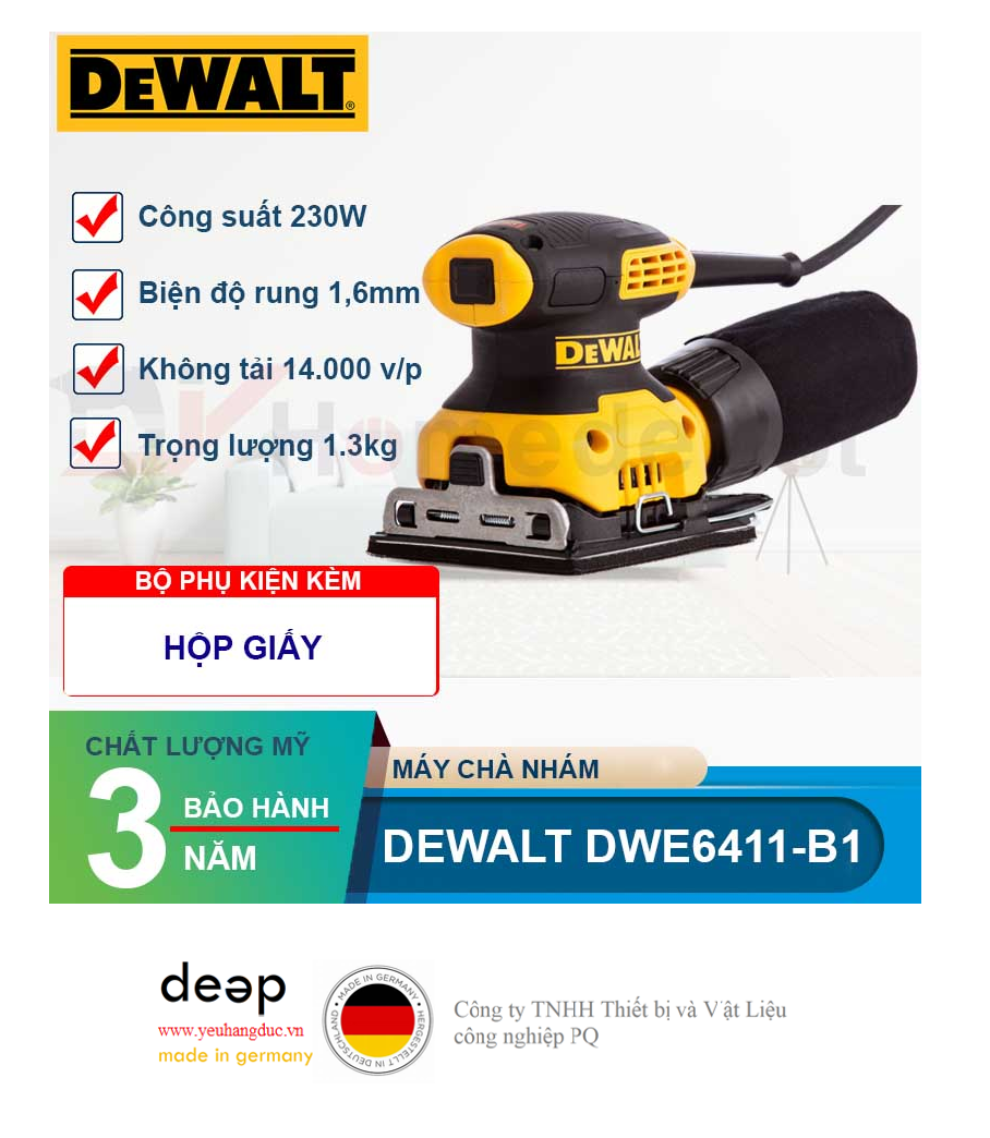 Máy chà nhám rung Dewalt DWE6411-B1   Piqi4 | Www.Thietbinhapkhau.Com | Công Ty PQ 