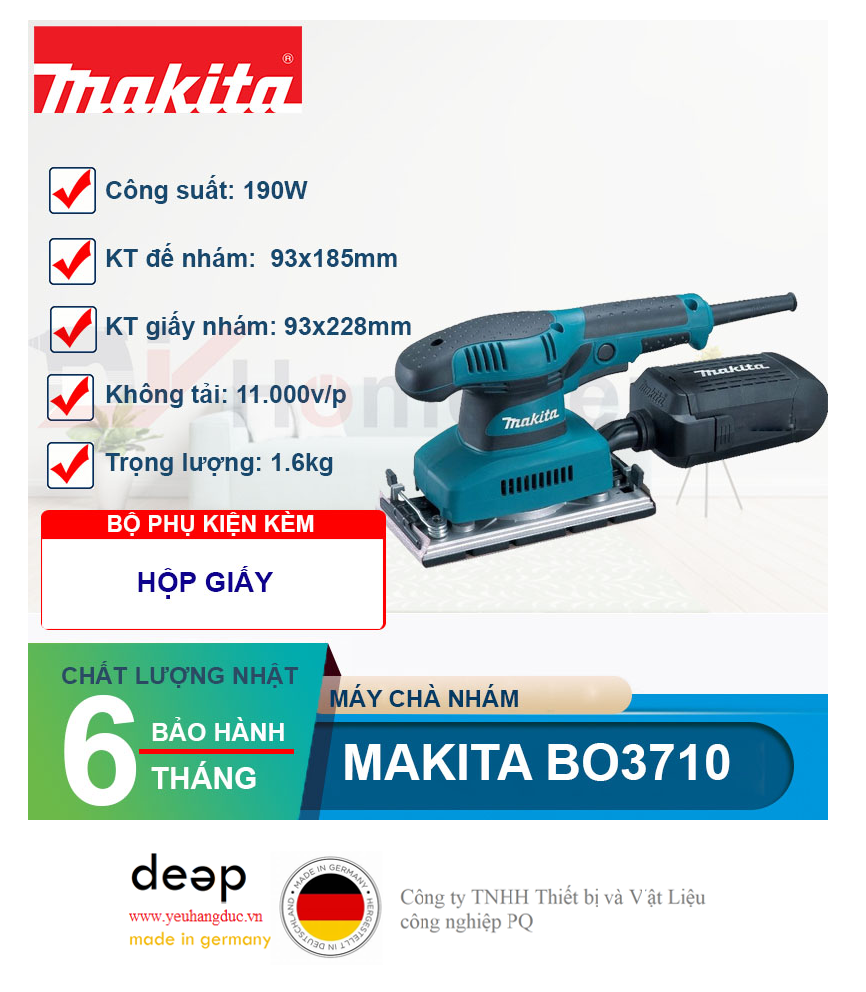 Máy chà nhám rung Makita BO3710   Piqi4 | Www.Thietbinhapkhau.Com | Công Ty PQ 