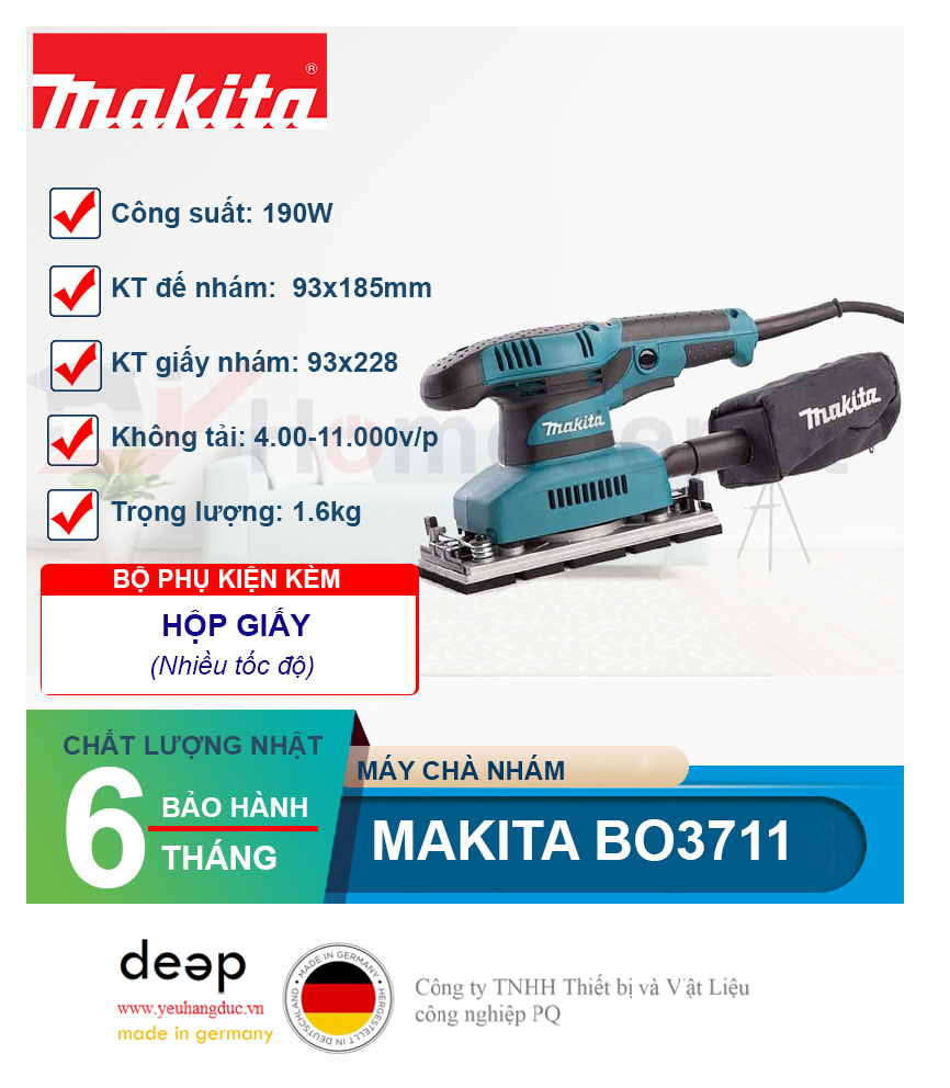 Máy chà nhám rung Makita BO3711   Piqi4 | Www.Thietbinhapkhau.Com | Công Ty PQ 