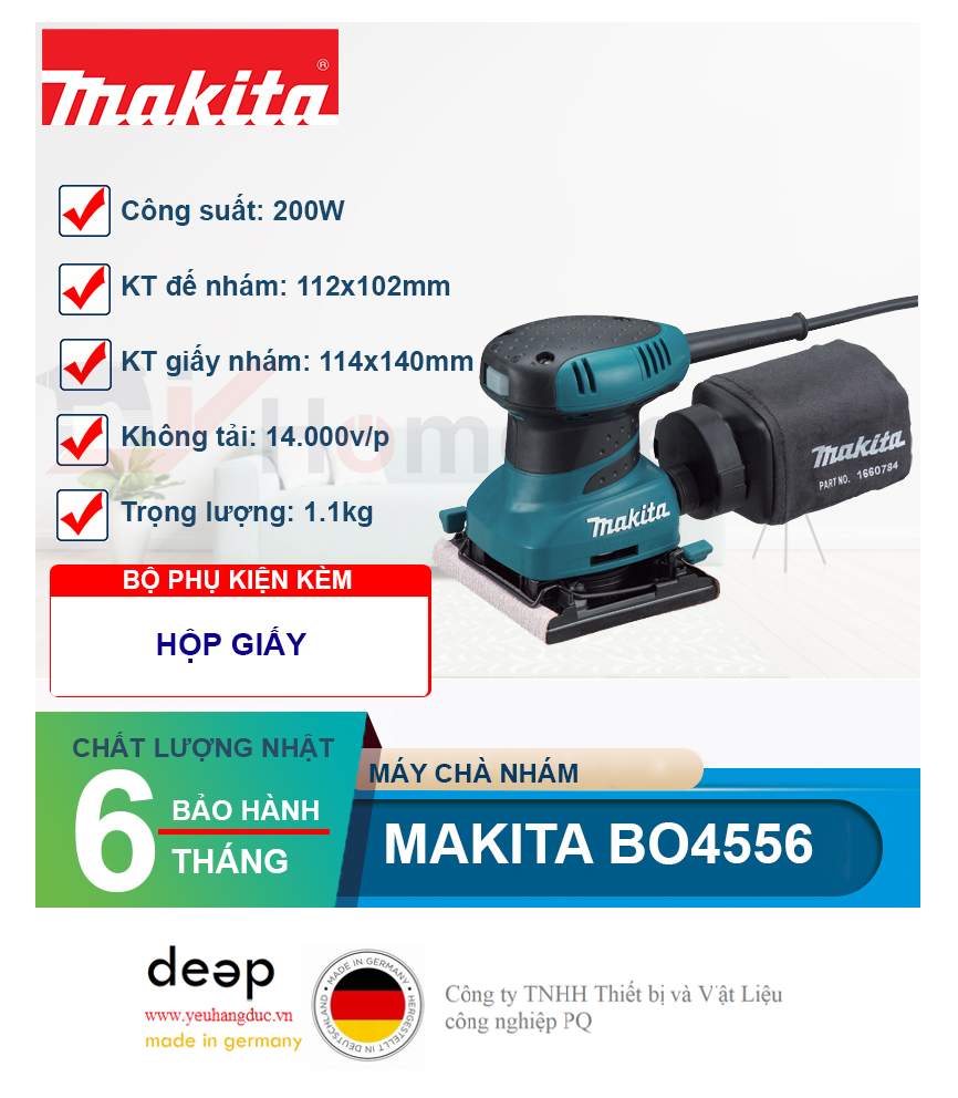 Máy chà nhám rung Makita BO4556   Piqi4 | Www.Thietbinhapkhau.Com | Công Ty PQ 