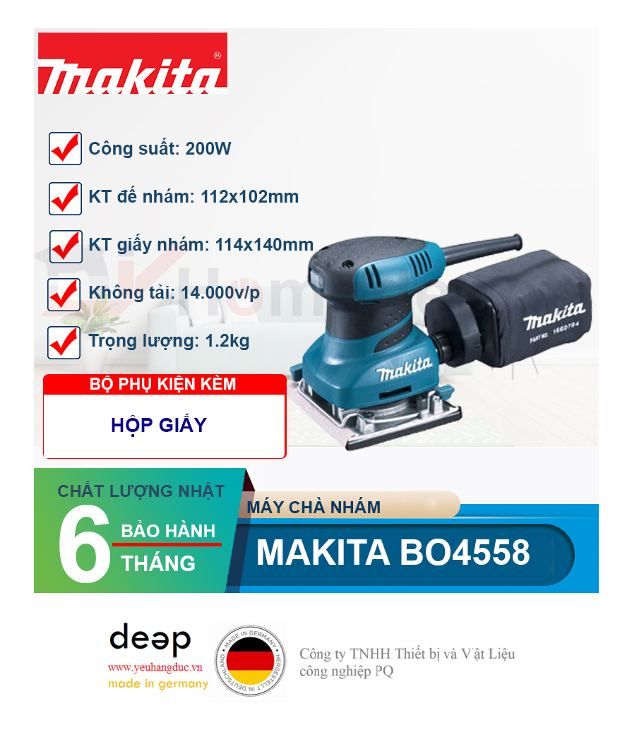 Máy chà nhám rung Makita BO4558   Piqi4 | Www.Thietbinhapkhau.Com | Công Ty PQ 