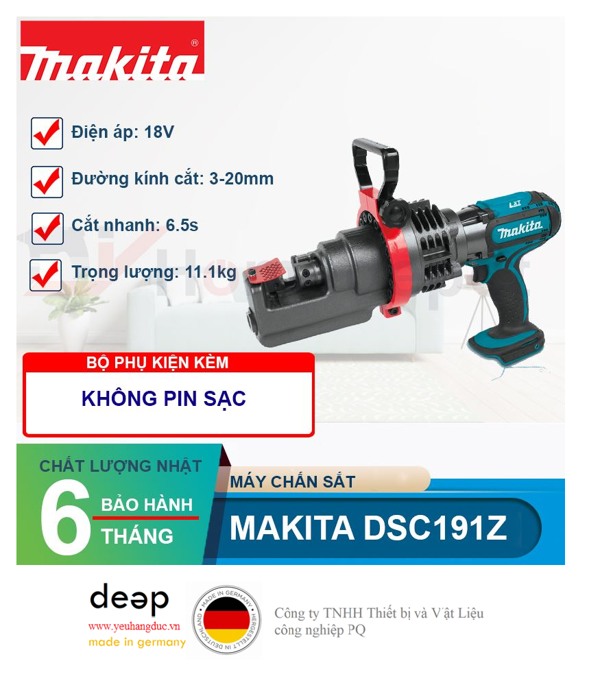 Máy chấn sắt dùng pin Makita DSC191Z 18V   Piqi4 | Www.Thietbinhapkhau.Com | Công Ty PQ 