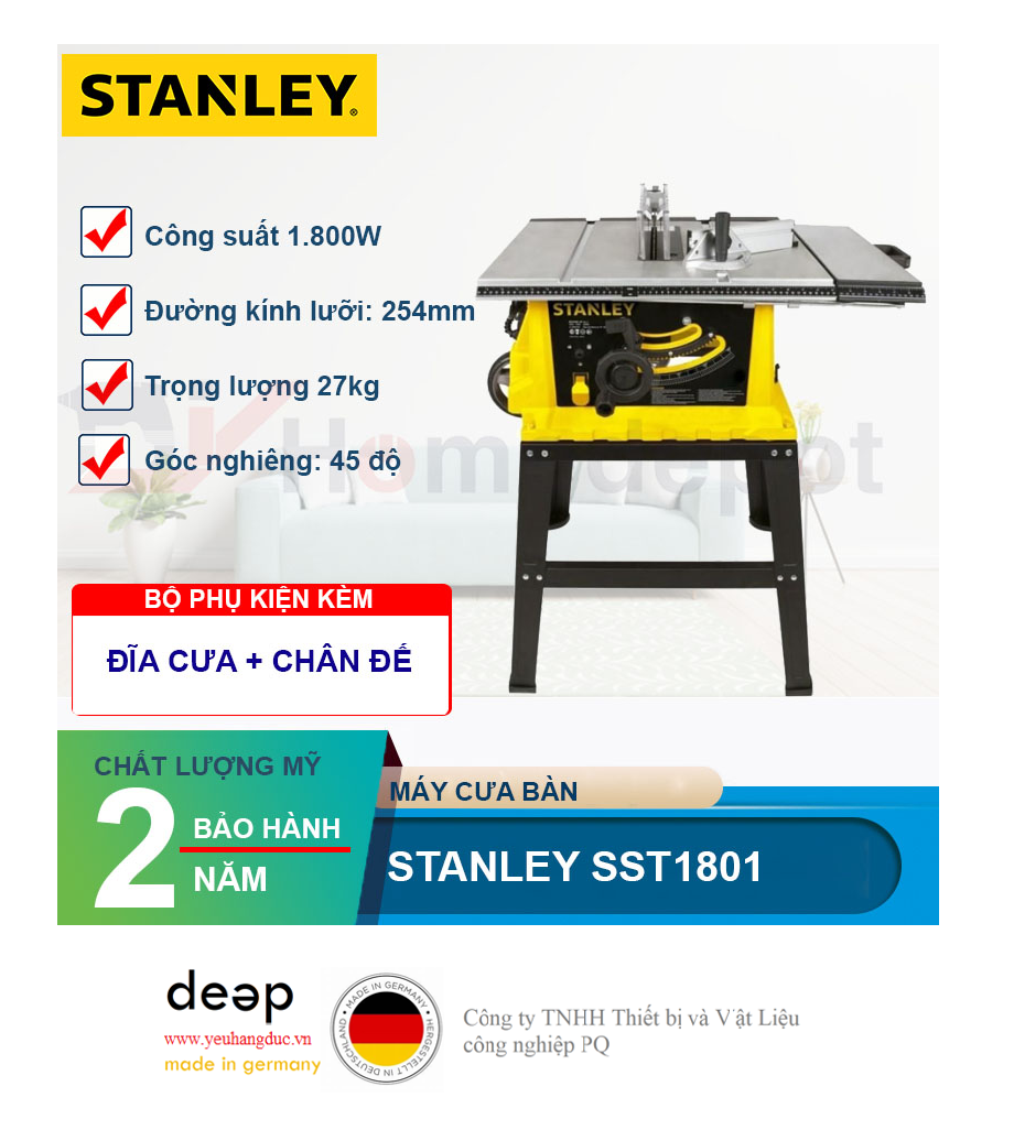 Máy cưa bàn 1800W Stanley SST1801   Piqi4 | Www.Thietbinhapkhau.Com | Công Ty PQ 