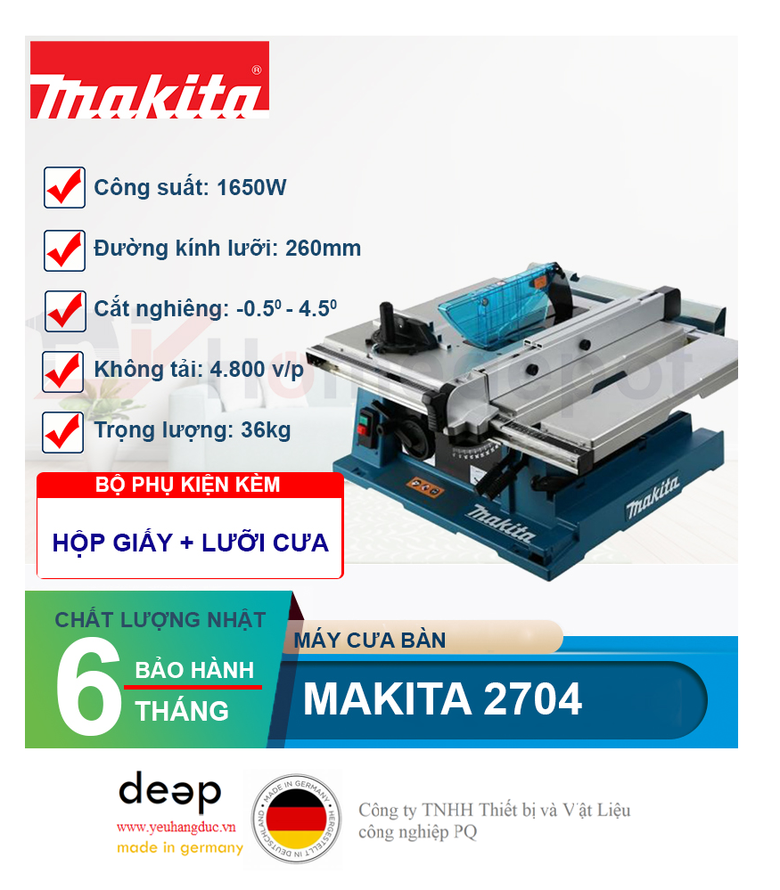 Máy cưa bàn Makita 2704 1.650W   Piqi4 | Www.Thietbinhapkhau.Com | Công Ty PQ 