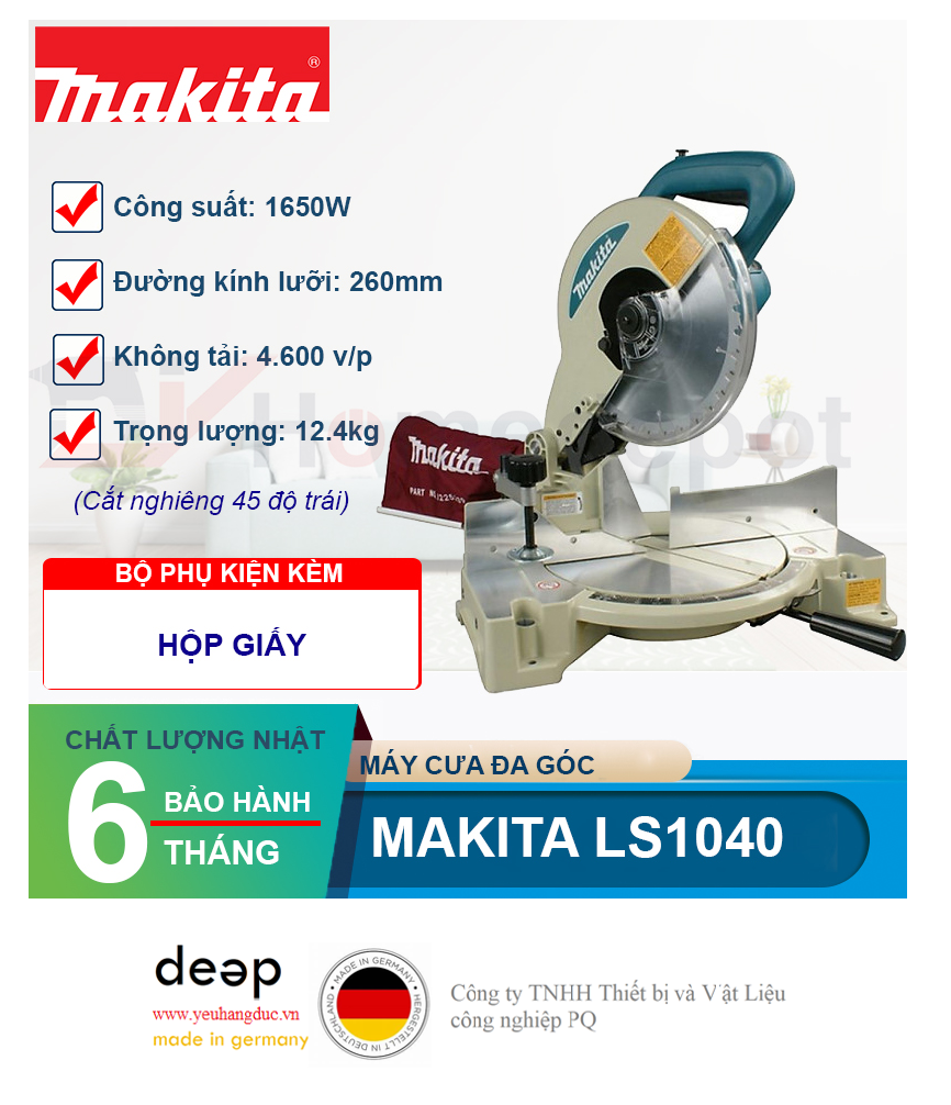 Máy cưa đa góc Makita LS1040   Piqi4 | Www.Thietbinhapkhau.Com | Công Ty PQ 