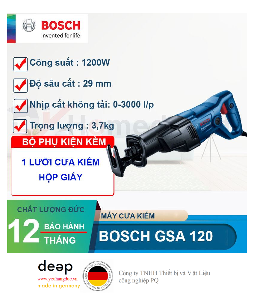 Máy Cưa Kiếm Bosch GSA 120   Piqi4 | Www.Thietbinhapkhau.Com | Công Ty PQ 