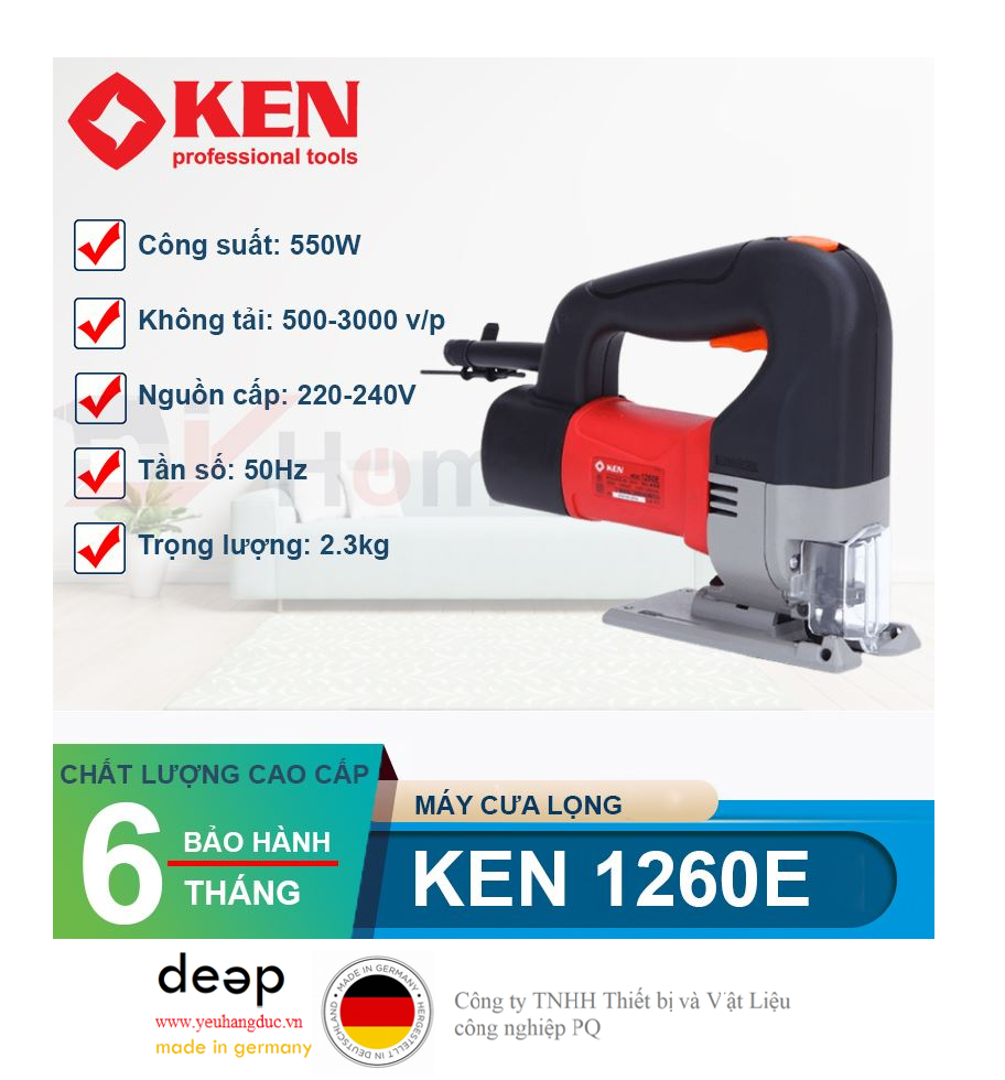 Máy cưa lọng 550W Ken 1260E   Piqi4 | Www.Thietbinhapkhau.Com | Công Ty PQ 
