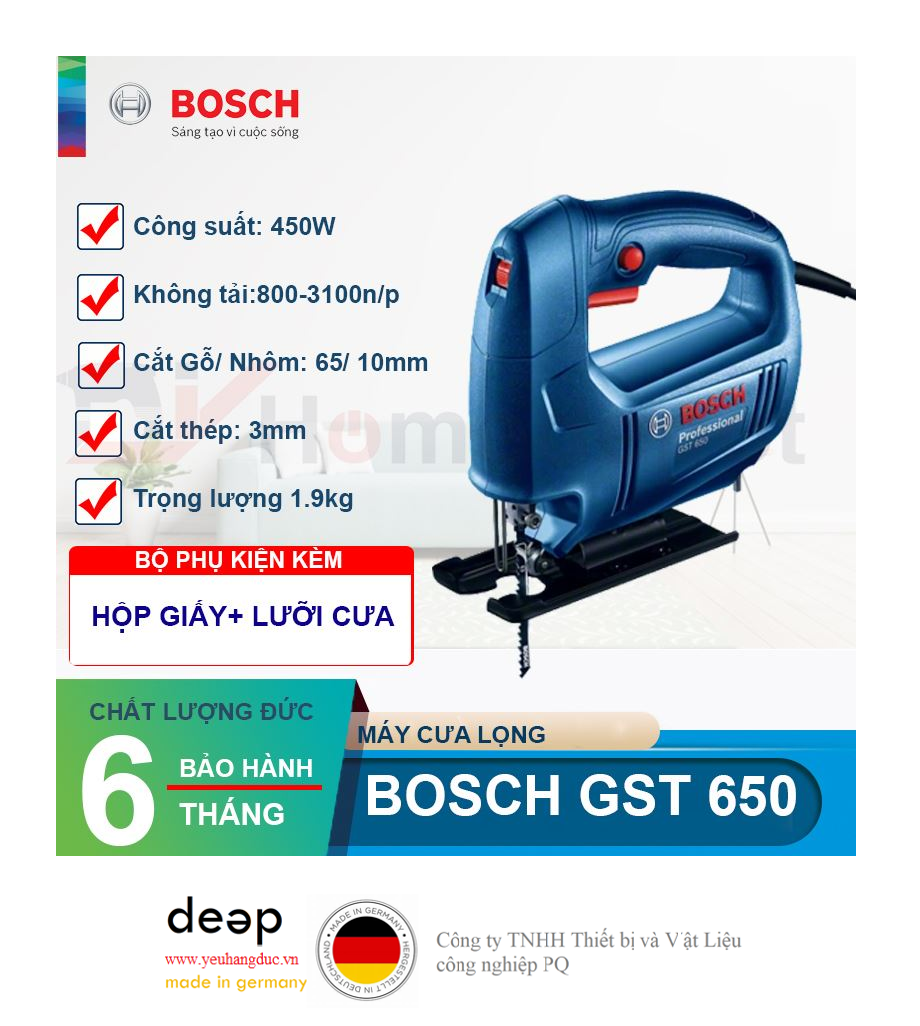 Máy Cưa Lọng Bosch GST 650   Piqi4 | Www.Thietbinhapkhau.Com | Công Ty PQ 