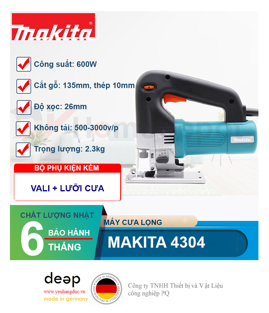 Máy cưa lọng Makita 4304 600W   Piqi4 | Www.Thietbinhapkhau.Com | Công Ty PQ 