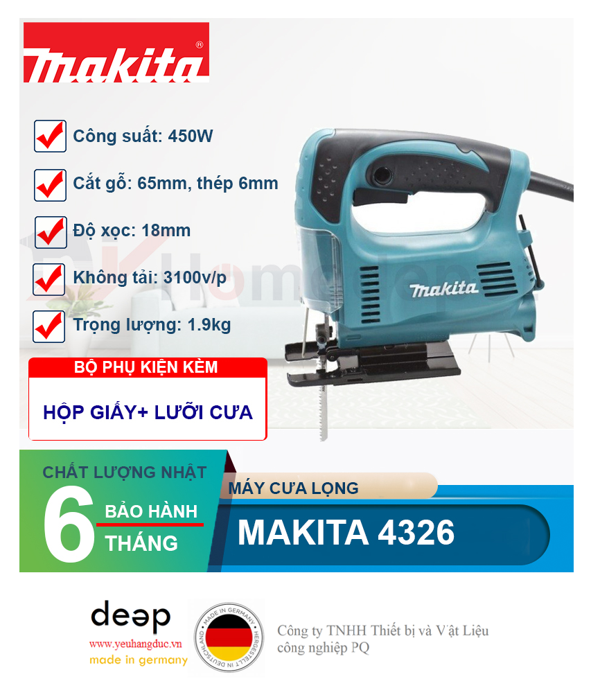 Máy cưa lọng Makita 4326  Piqi4 | Www.Thietbinhapkhau.Com | Công Ty PQ 