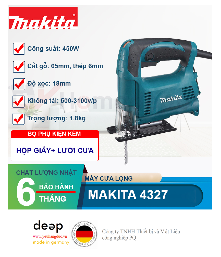 Máy cưa lọng Makita 4327 450W   Piqi4 | Www.Thietbinhapkhau.Com | Công Ty PQ 