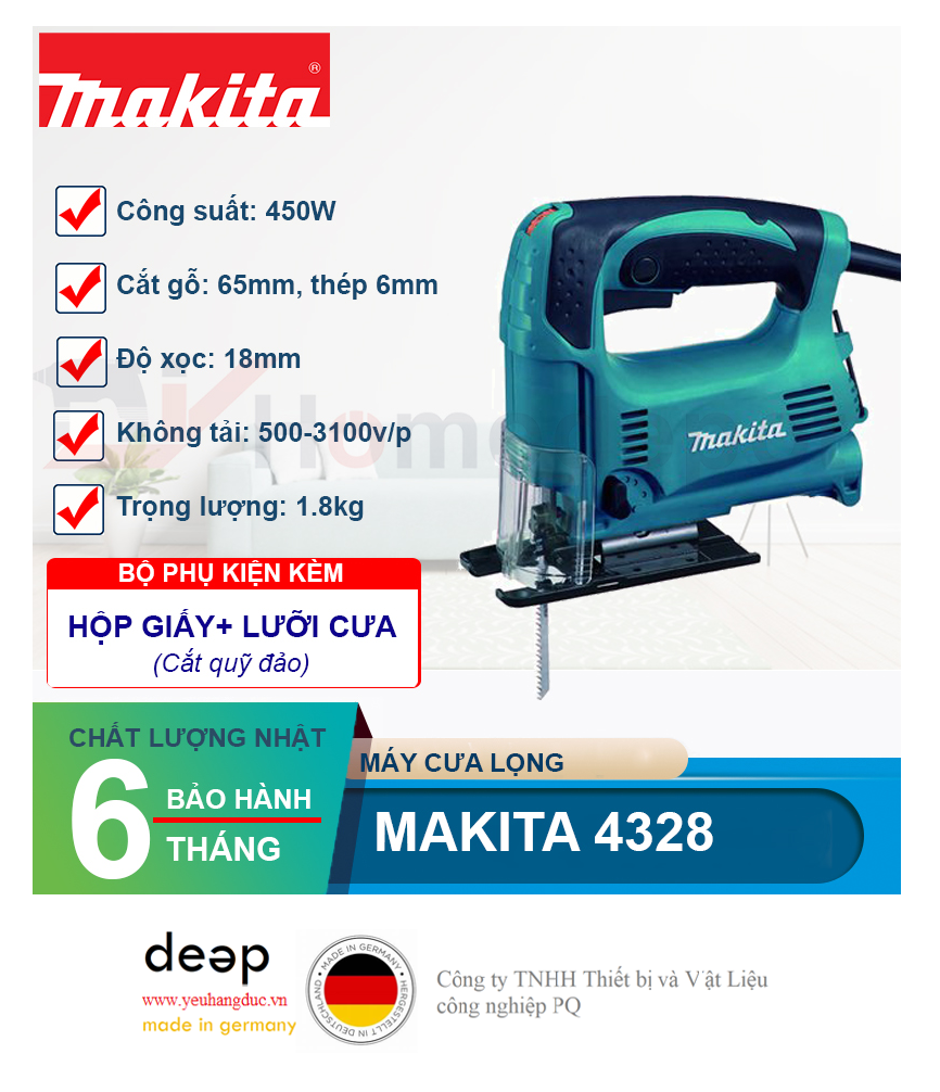 Máy cưa lọng Makita 4328 450W   Piqi4 | Www.Thietbinhapkhau.Com | Công Ty PQ 