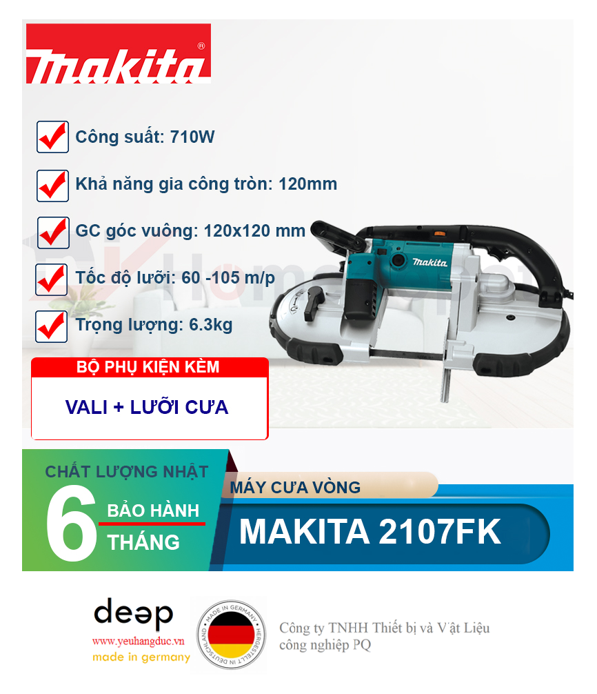 Máy cưa vòng Makita 2107FK 710W   Piqi4 | Www.Thietbinhapkhau.Com | Công Ty PQ 
