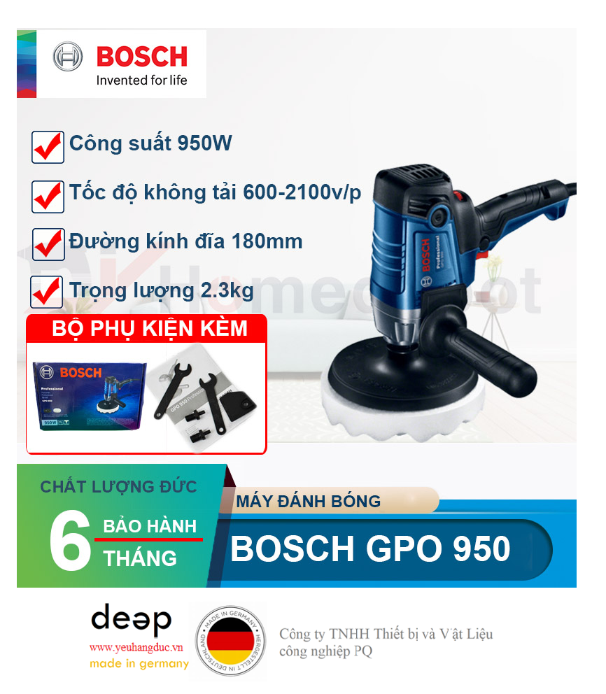 Máy đánh bóng Bosch GPO 950   Piqi4 | Www.Thietbinhapkhau.Com | Công Ty PQ 